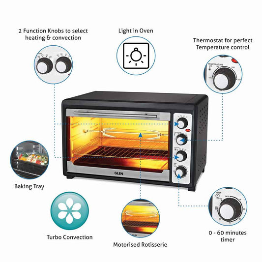Oven Toaster Griller (OTG) -60 Litres, Rotisserie, Convection Fan, Capillary Thermostat, 2500W - Black (SA5060)