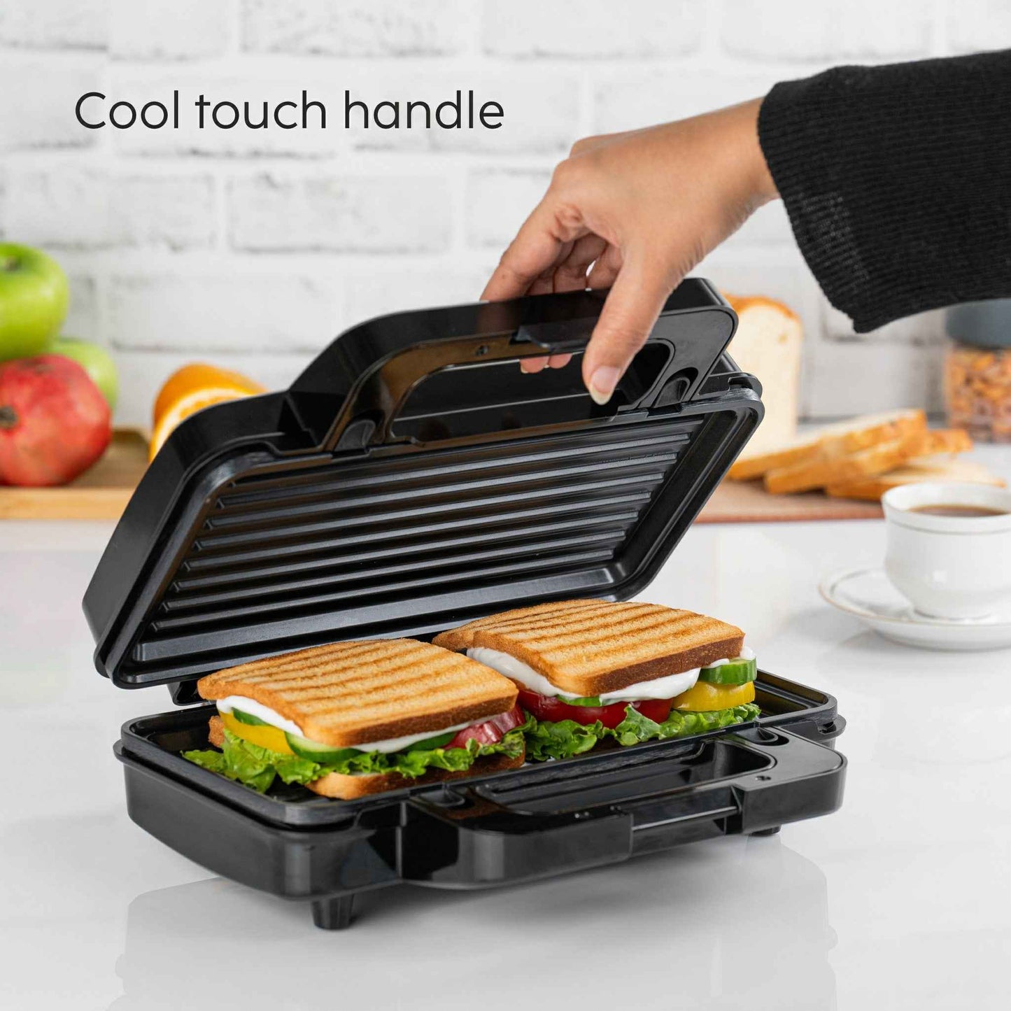 Electric Jumbo Multi Snack Maker with 3 sets of Sandwich, Grill & Waffle Non-Stick Plates, 1000W - (SA3023JMSM)