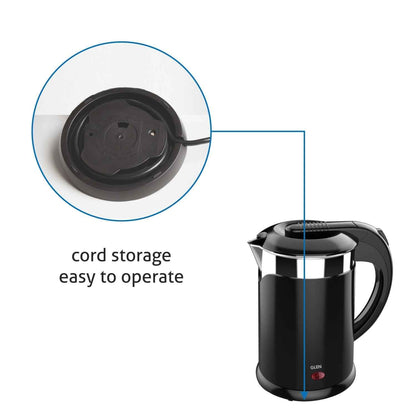 Electric Kettle Plastic Clad Stainless Steel with 360° Rotational Base 1.2 Litre 1350 W - Black (9015 DX)
