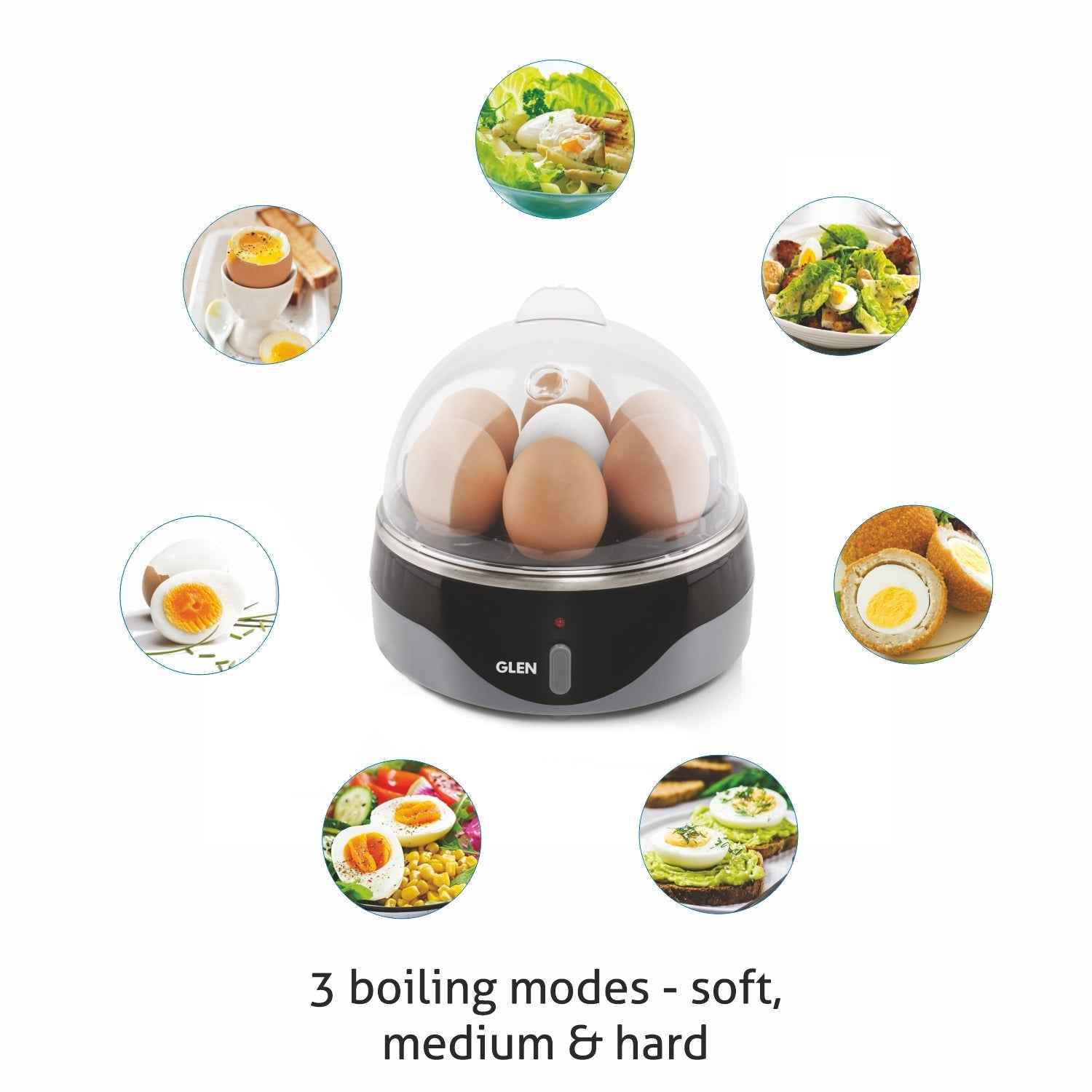 Egg Boiler Boils 7 Eggs, 1 Poaching Cup, Auto shut Off, 350W (3030EB7)
