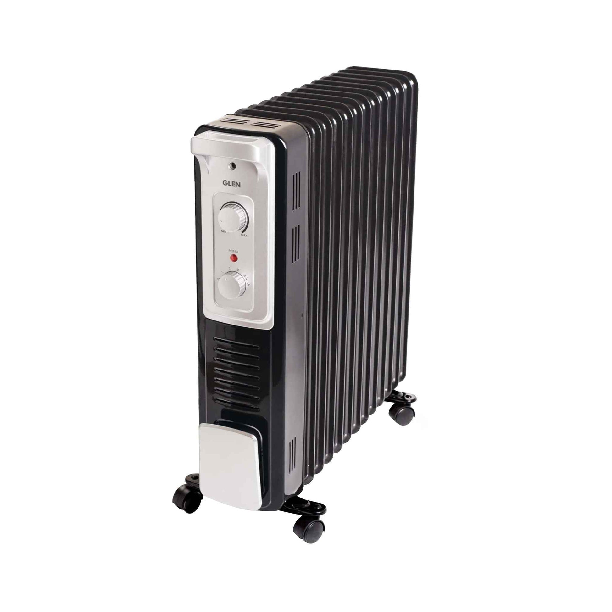 Oil Filled Radiator Room Heater with Turbo Ceramic Fan Black (7015OR) - 9/11/13 Fin