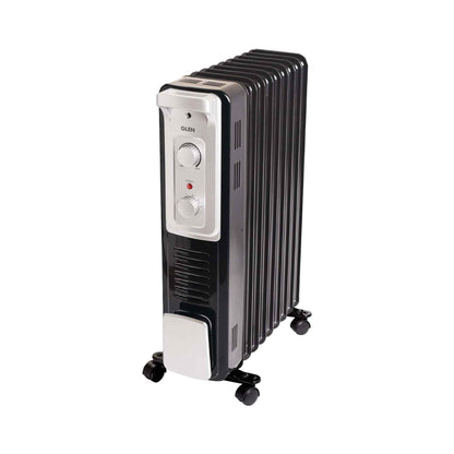 Oil Filled Radiator Room Heater with Turbo Ceramic Fan Black (7015OR) - 9/11/13 Fin
