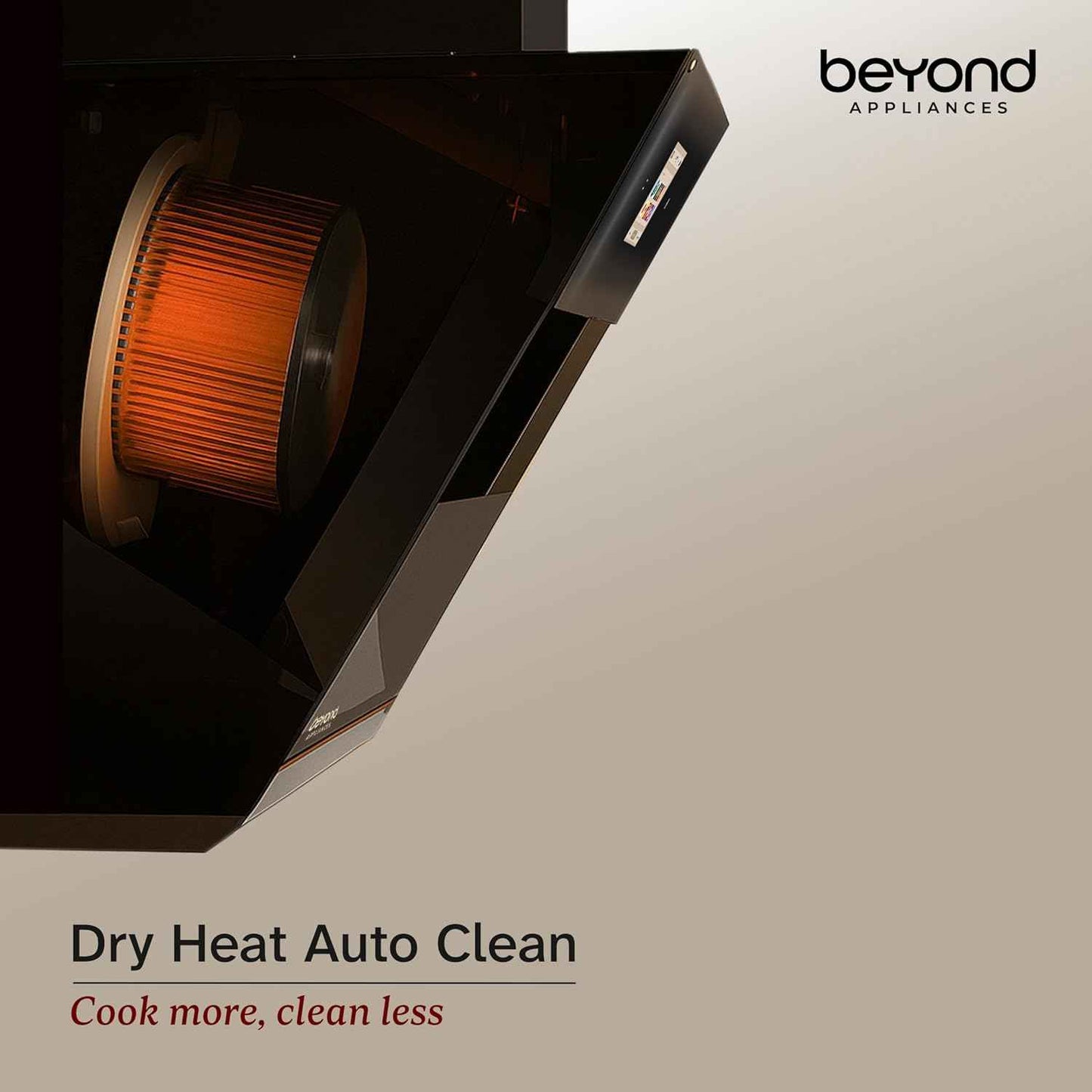Beyond Appliances Eris 60cm Auto Clean Slant Kitchen Chimney | 1500 CMH Suction | Filterless | Smart Touchscreen Display | Touch Control | Black | PAN INDIA SERVICE