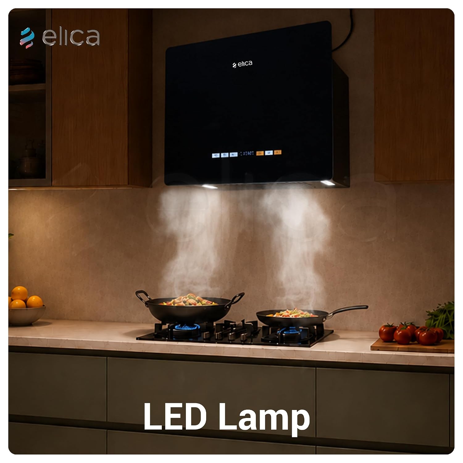 Elica Kitty Plug N Play 60cm 1250 m3/hr Ductless Autoclean Kitchen Chimney | Baffle + Air Recycle Filter | 15 Year Motor + 5 Yr Filter Warranty| 3-way Suction| 48db| RPM Display| Touch + Motion Sensor Kitchen Etto