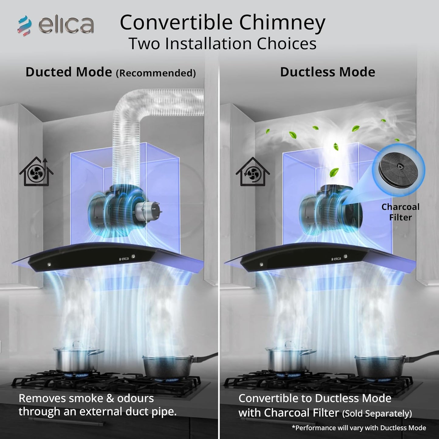 Elica 60cm 1500 m3/hr BLDC Filterless Autoclean Kitchen Chimney with 15 Years Motor & 5 Years Comprehensive Warranty | WDFL 600 BLDC HAC LTW MS NERO | Black | Touch + Motion Sensor Control Kitchen Etto