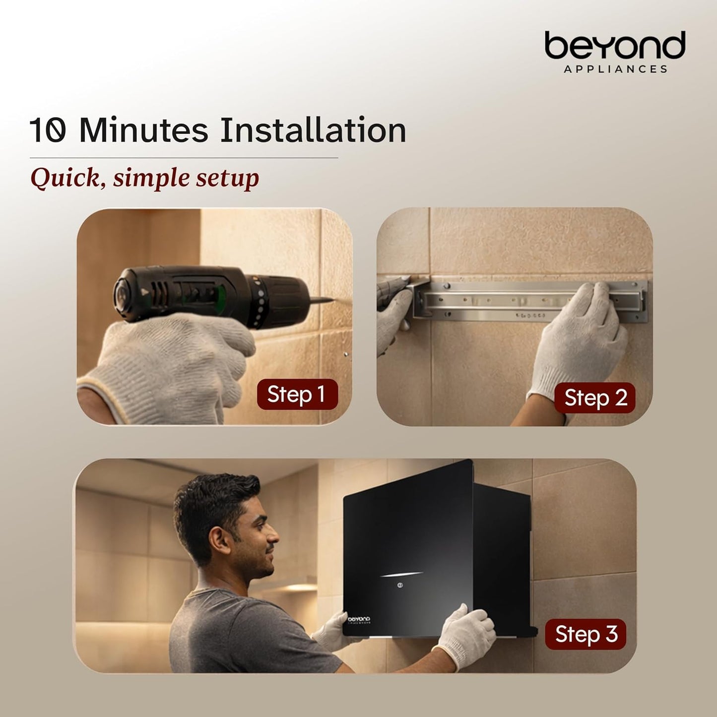 Beyond Appliances Cube Pro Plug N Play Ductless Kitchen Chimney | 1400 CMH | Auto Clean | 5-Stage Charcoal Activated Filter | Touch Control | 3-way Suction | 48dB Low Noise | Black | PAN INDIA SERVICE Kitchen Etto