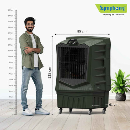 Symphony Air Force 120 Desert Air Cooler | Extra Powerful Air Throw | Robust, Weather resistant Body | Heavy Duty Air Cooler | 375W Energy-Efficient Cooling | Auto Louver | 1-Year Warranty