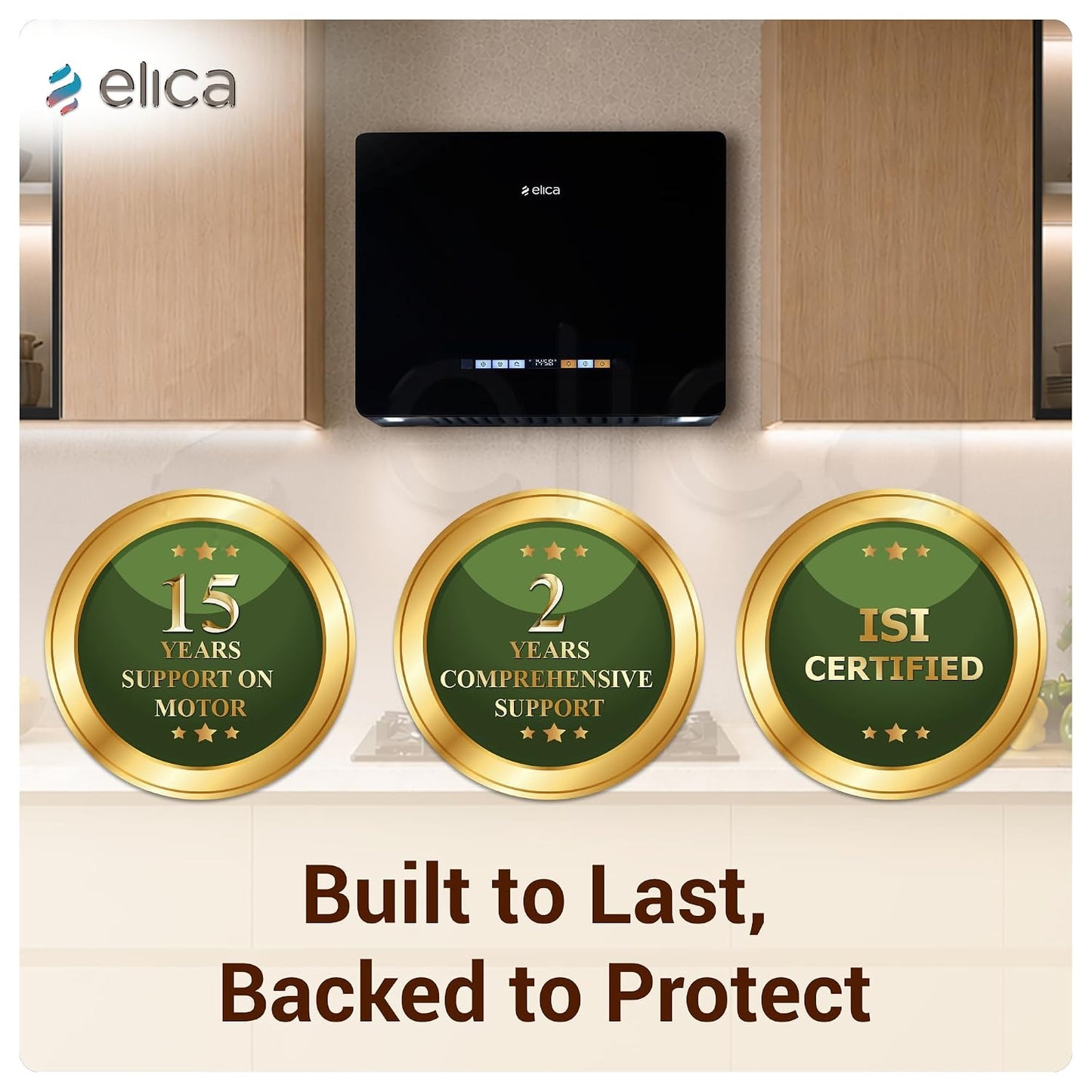 Elica Kitty Plug N Play 60cm 1250 m3/hr Ductless Autoclean Kitchen Chimney | Baffle + Air Recycle Filter | 15 Year Motor + 5 Yr Filter Warranty| 3-way Suction| 48db| RPM Display| Touch + Motion Sensor Kitchen Etto