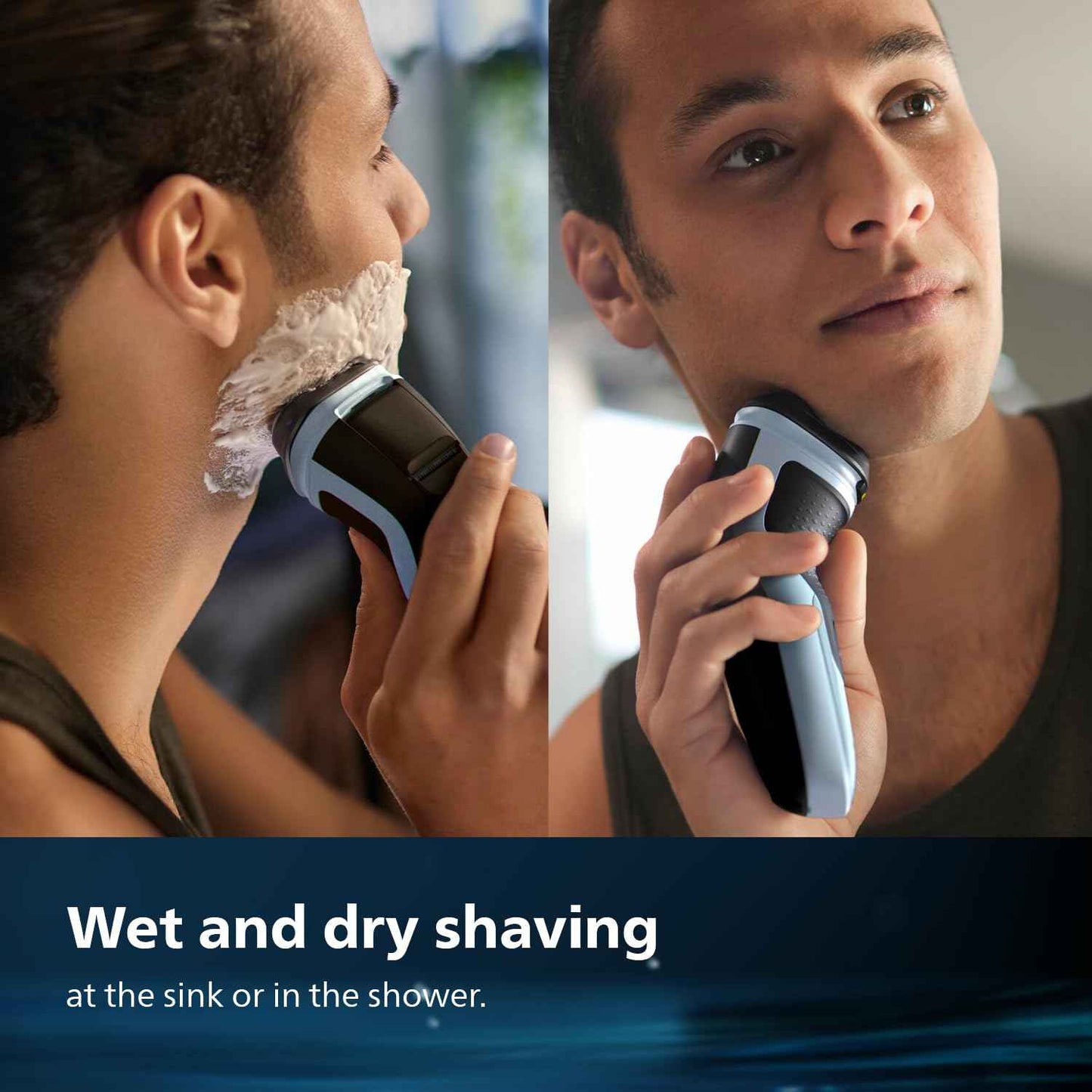 Philips Electric Shaver For Men, Skinprotect Technology, Wet And Dry Shave, 3D Floating Heads, 27 Self Sharpening Blades, Pop-Up Trimmer, Cordless, Waterproof X3063/03 (New Model), Blue