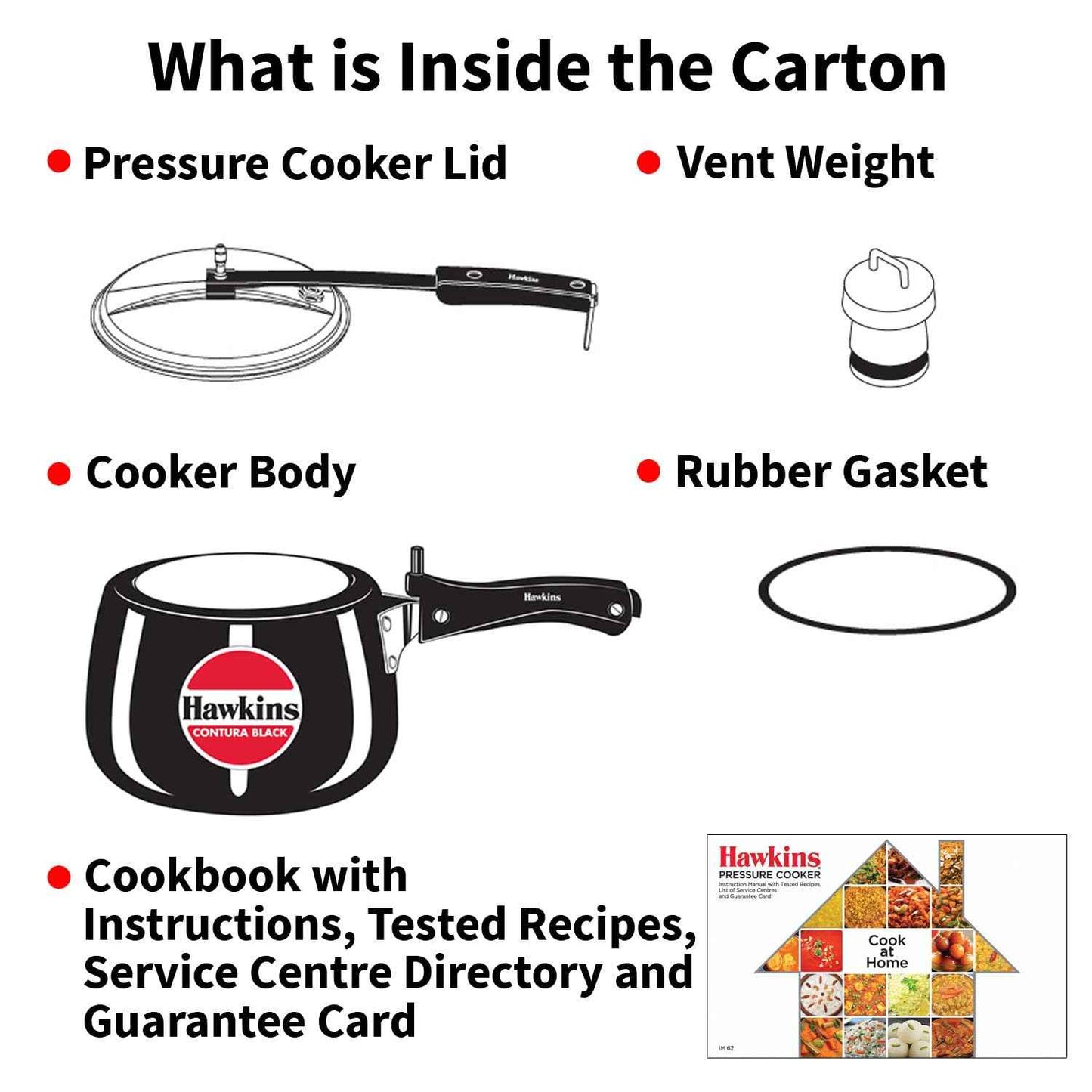 Hawkins 3 Litre Contura Black Pressure Cooker, Hard Anodised Inner Lid Cooker, Handi Cooker, (CB30)