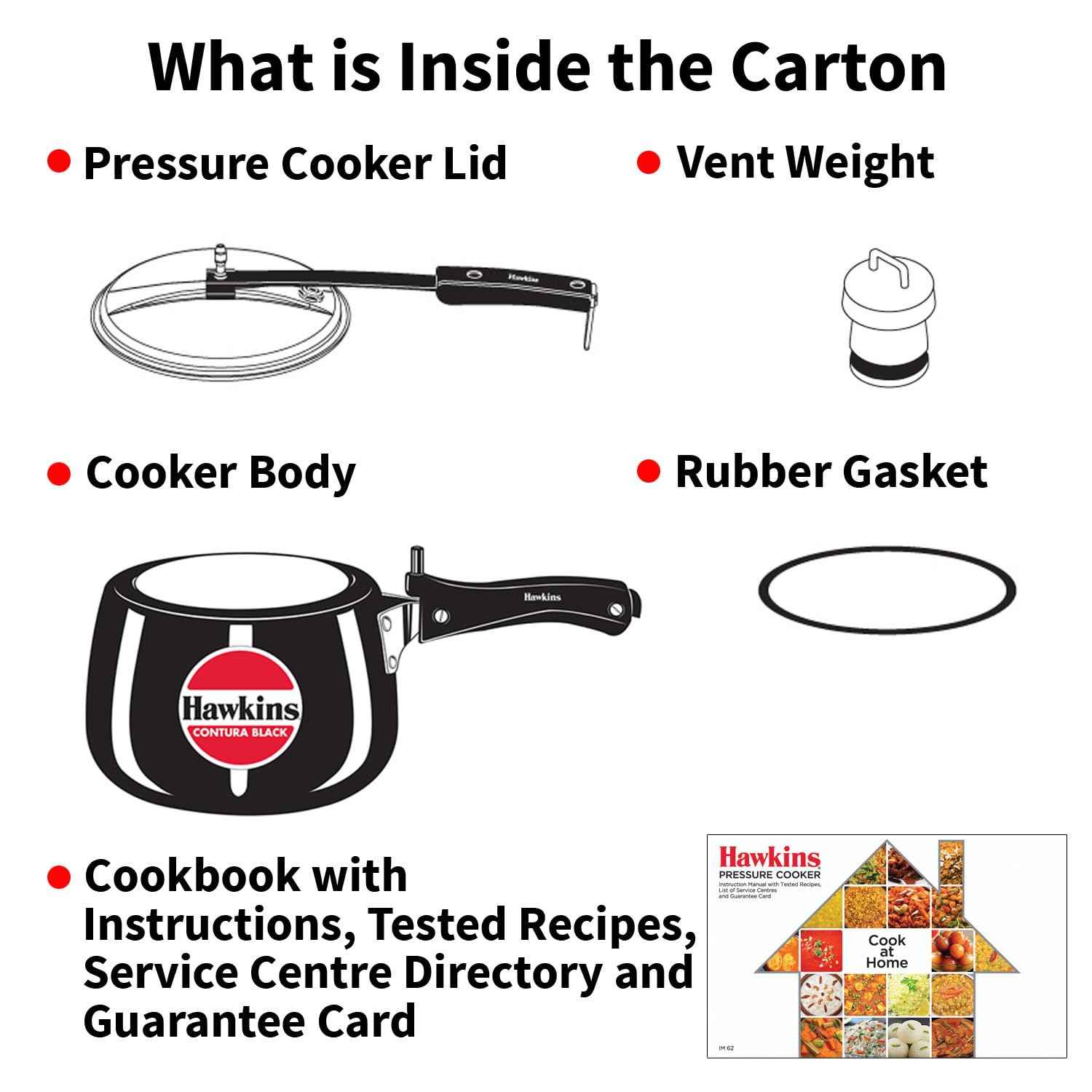 Hawkins 3 Litre Contura Black Pressure Cooker, Hard Anodised Inner Lid Cooker, Handi Cooker, (CB30)