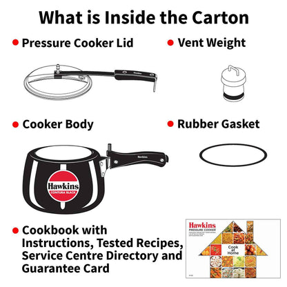 Hawkins 3 Litre Contura Black Pressure Cooker, Hard Anodised Inner Lid Cooker, Handi Cooker, (CB30)