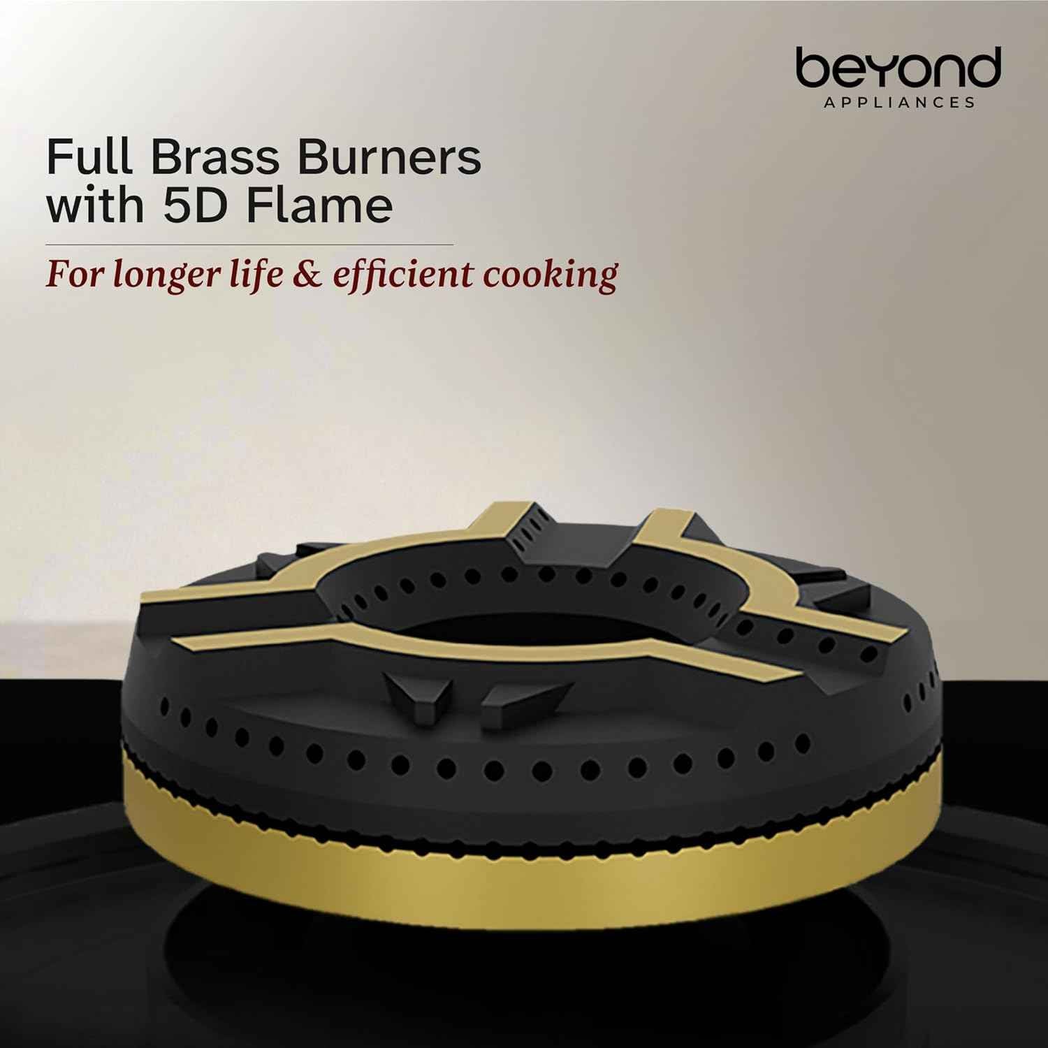 Beyond Appliances Solaria Premium 4 Burner Smart Gas Stove | Auto Ignition | Digital Timer | Flame Failure Device | Toughened Glass | ISI Certified | LPG & PNG Compatible Cooktop | PAN India Service