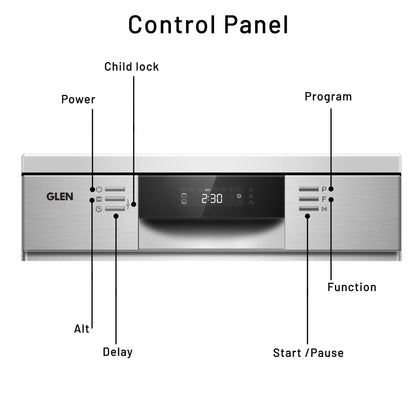 Glen Built-in-Dishwasher 14 Place Setting SS Panel Electronic Controls (DW-7735M)