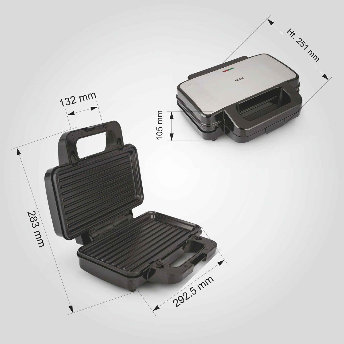 Electric Jumbo Multi Snack Maker with 3 sets of Sandwich, Grill & Waffle Non-Stick Plates, 1000W - (SA3023JMSM)