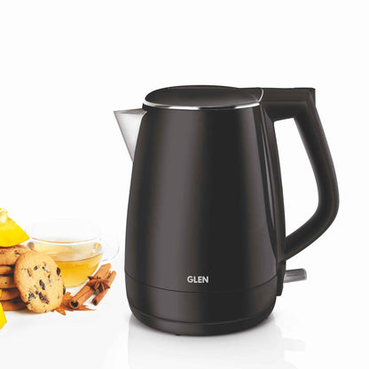 Electric Kettle 1.5 Litre Plastic Clad Stainless Steel, 360° Rotation Base, Auto Shutoff, 1500 W (SA-9006)