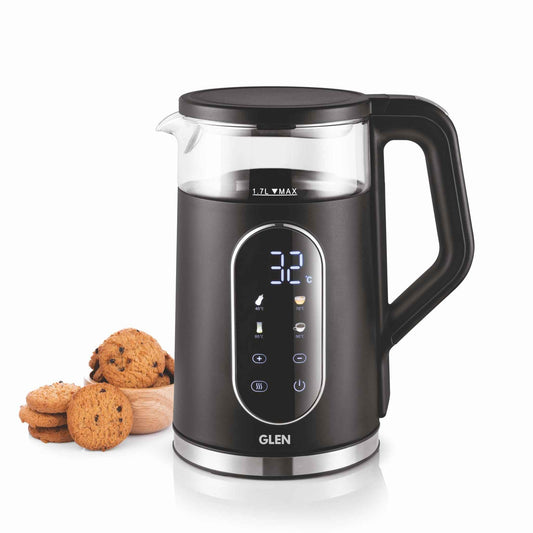 Electric Kettle 1.5 Litre with Digital Display Touch Control and 4 Pre Set Functions, Auto Shutoff, 2000W (SA-9008GLBL)