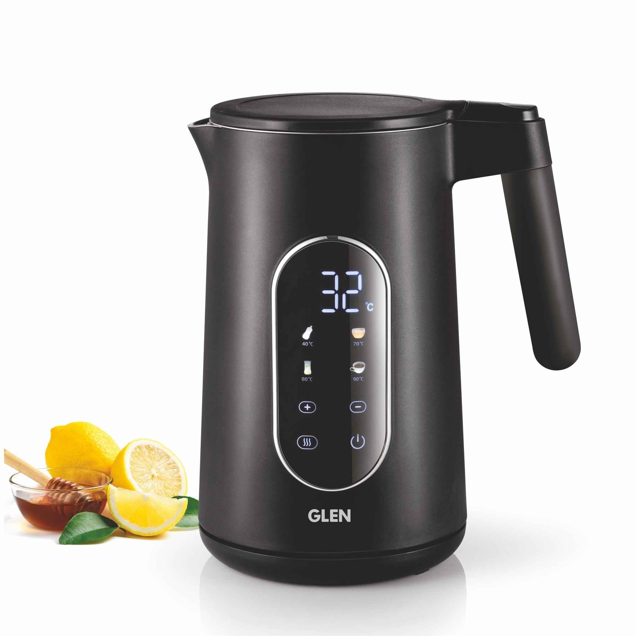 Electric Kettle 1.5 Litre with Digital Display Touch Control and 4 Pre ...