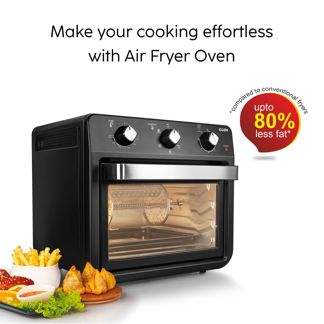 Air Fryer Oven 25 Litre Time and Temperature Control, 1800W - Black (SA3050AFO)