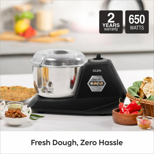 Glen Atta Kneader Dough - Aata Maker 650 W with Hands-free kneading & 3 Litres Large SS Bowl (SA-3032DMBL)