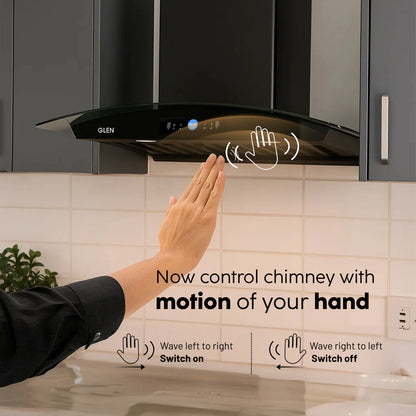 Glen Auto Clean Chimney with LCD Display, Heat Sensors and BLDC Motor 1600 m³/h - 60/76/90cm (CH6061LCDDCAC)