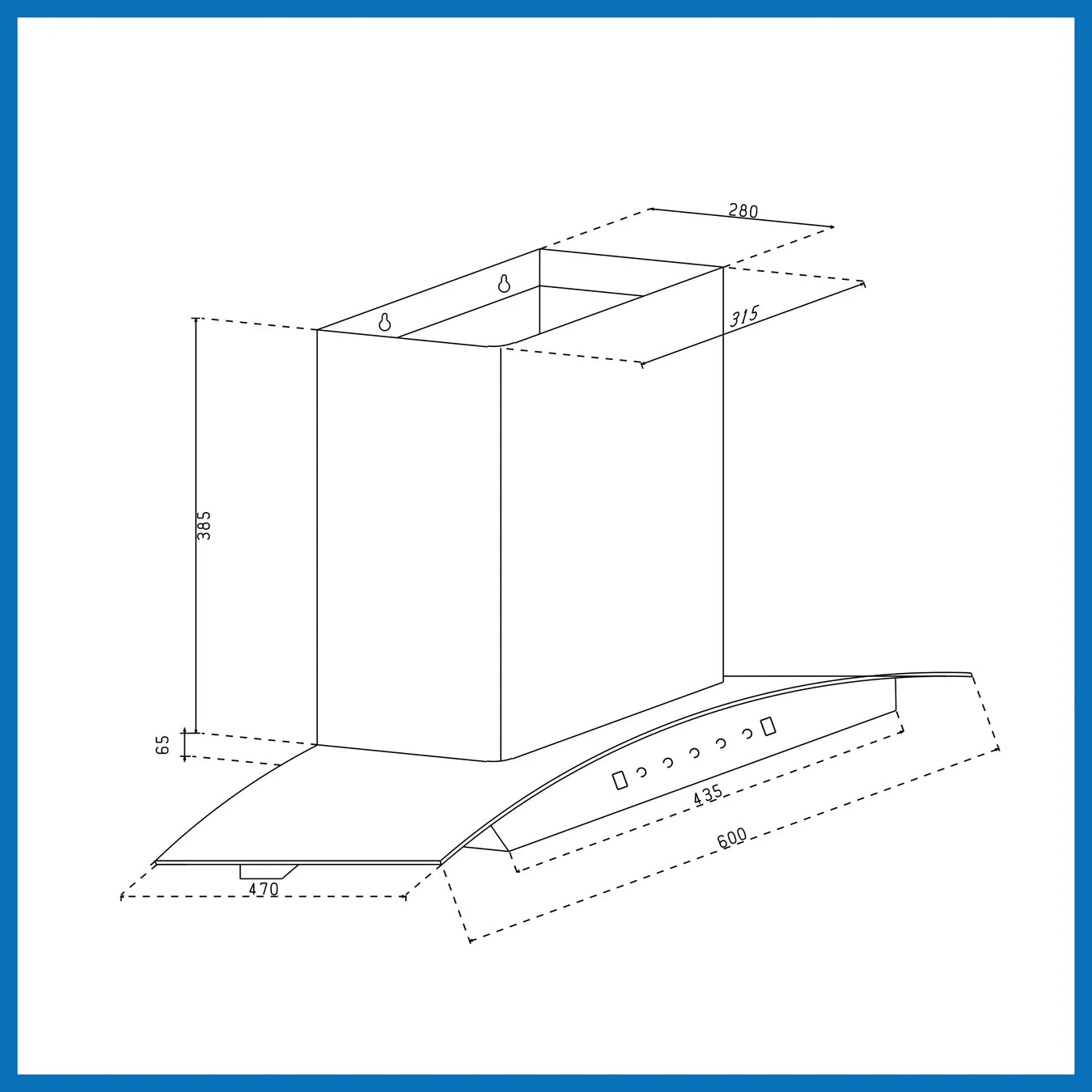 Glen Auto Clean Curved Glass Chimney with BLDC Motor 60/90cm 1400 m³/h -Black (6071R BLDC BL AC)