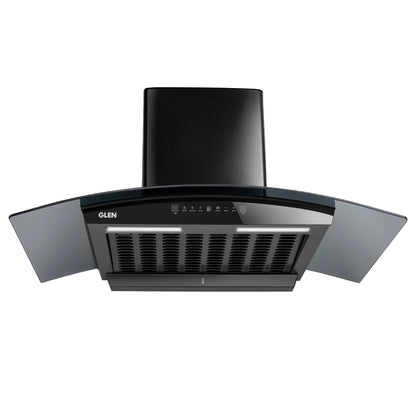 Glen Auto Clean Curved Glass Chimney with BLDC Motor 60/90cm 1400 m³/h -Black (6071R BLDC BL AC)