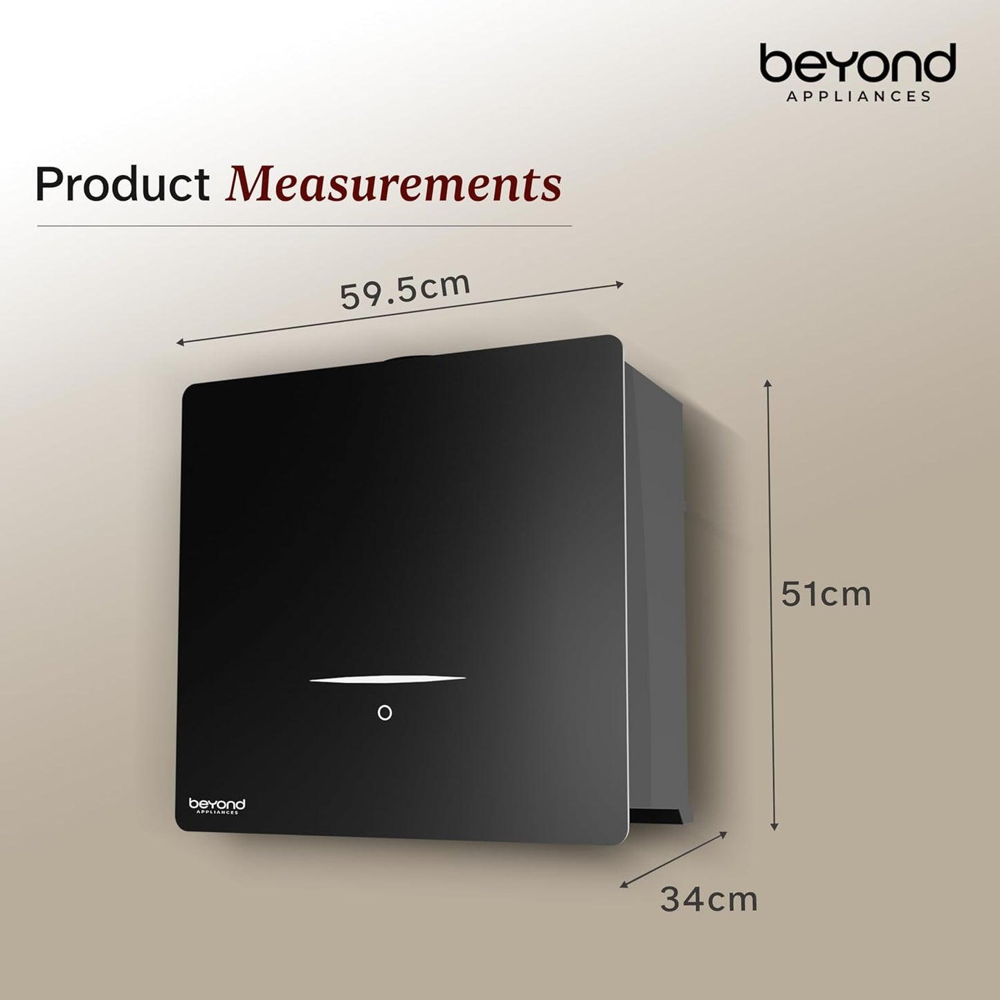 Beyond Appliances Cube Pro Plug N Play Ductless Kitchen Chimney | 1400 CMH | Auto Clean | 5-Stage Charcoal Activated Filter | Touch Control | 3-way Suction | 48dB Low Noise | Black | PAN INDIA SERVICE Kitchen Etto
