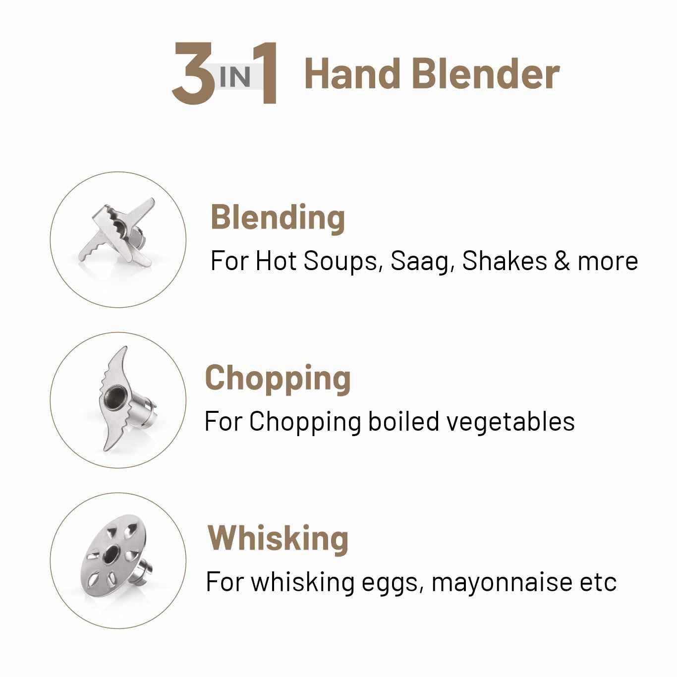 Electric Hand Blender with Stainless Steel Arm ISI 200W - Black (4049 DX)