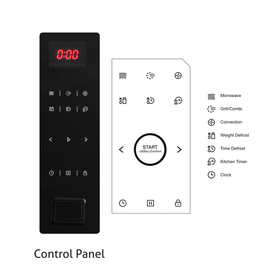 Glen Built-In-Microwave Convection with Touch Control Capacity 34 Ltr (MO-679)