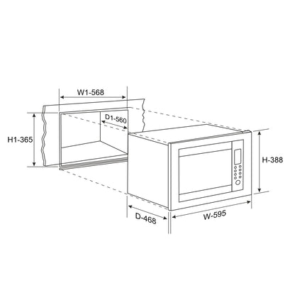 Glen Built-In-Microwave Convection with Touch Control Capacity 34 Ltr (MO-679)