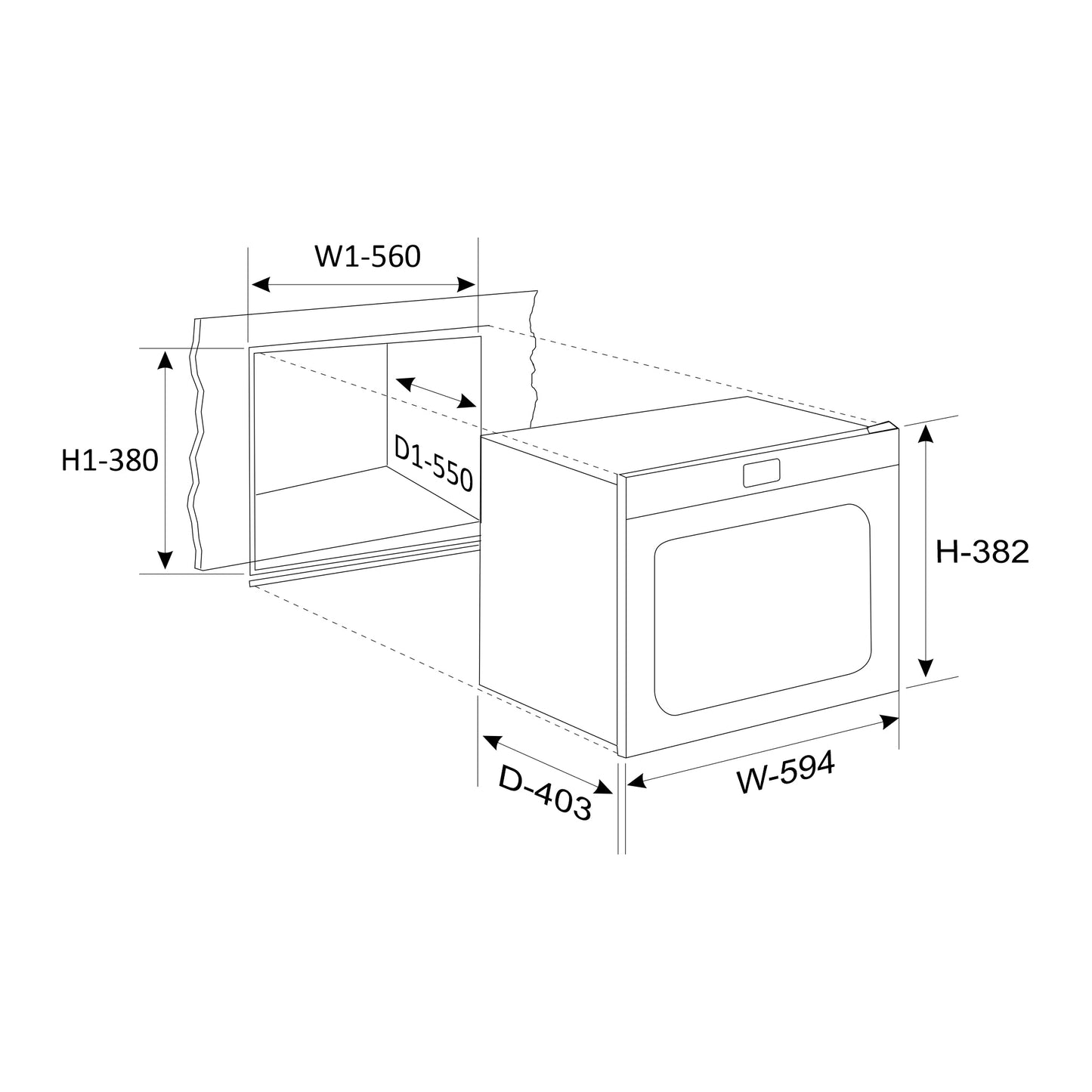 Glen Built-In-Microwave with Grill Glass Touch Control Capacity 25 Ltr (MO 671)
