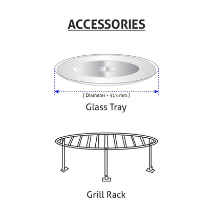 Glen Built In Microwave with Grill 25Ltr Glass Finish (MO 675)