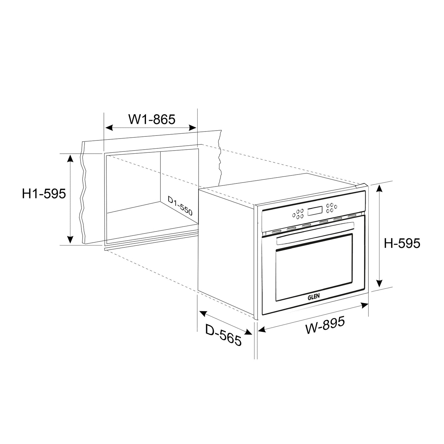 Built in Air Fryer Oven with Turbo Fan 12 Multi-functions 90Ltr Capacity Touch Control (BO-655AFT90)