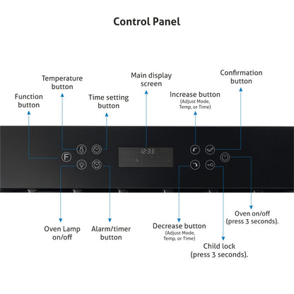 Built in Air Fryer Oven with Turbo Fan 12 Multi-functions 90Ltr Capacity Touch Control (BO-655AFT90)
