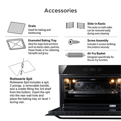 Built in Air Fryer Oven with Turbo Fan 12 Multi-functions 90Ltr Capacity Touch Control (BO-655AFT90)