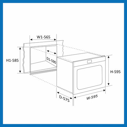 Glen Built in Oven Motorised Rotisserie Turbo Fan 78Ltr with Multi-function (660 MRT BL)