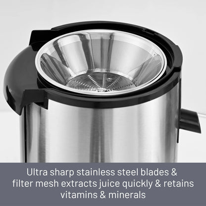 Centrifugal Juicer 600W, Full Apple Feeding Tube 600ml Juice Collector, Stainless Steel Filter (4019)