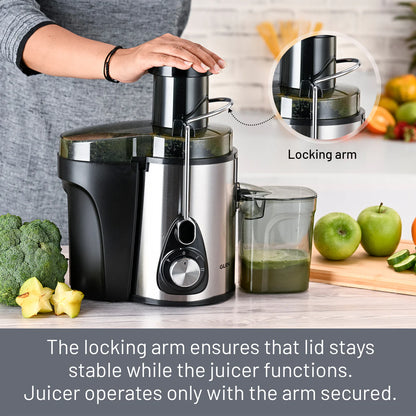 Centrifugal Juicer 600W, Full Apple Feeding Tube 600ml Juice Collector, Stainless Steel Filter (4019)