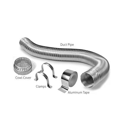 Chimney Installation Duct Pipe with Cap 6 inch (3.0 meters length Approx)