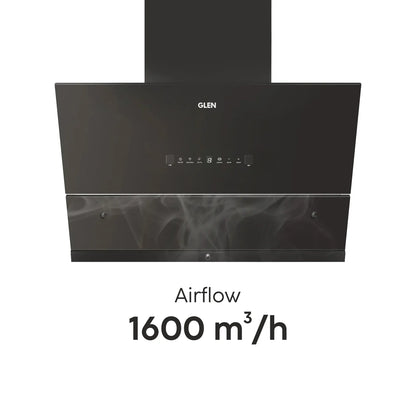 Auto Clean Glass Chimney Filter-less with Heat Sensor, BLDC Motor 1600 m³/h - 60/75/90cm (CH 6065 HSR BLDC BL AC)