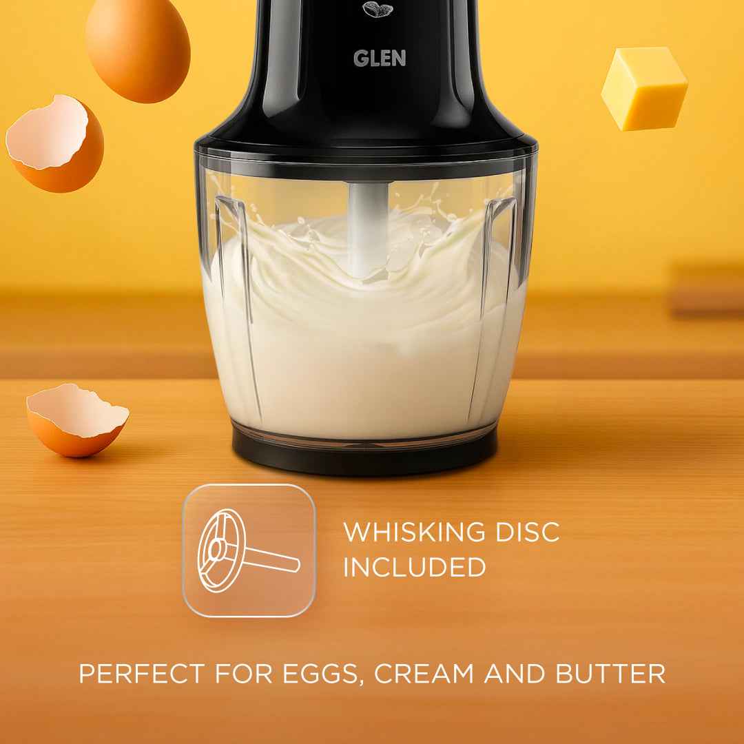 Electric Turbo Plus Vegetable Chopper, 3 Stainless Steel Blades, Whisking Disc 0.6 Litre large Bowl, 300W - Black (4042TUPLUS)