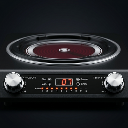 Kitchen Etto Commercial Infrared Induction Cooktop for Heavy Duty Cooking 3500 Watt