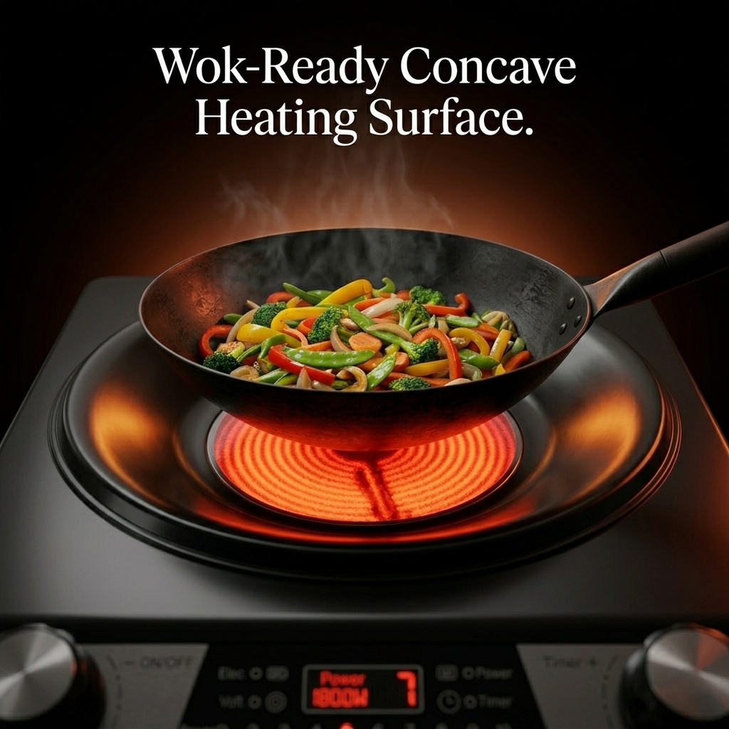 Kitchen Etto Commercial Infrared Induction Cooktop for Heavy Duty Cooking 3500 Watt