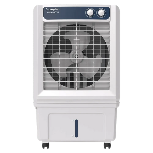 Crompton Aura 70 Litres Desert Air Cooler with Everlast Pump (Collasible Louvers, Indian Ink & While)