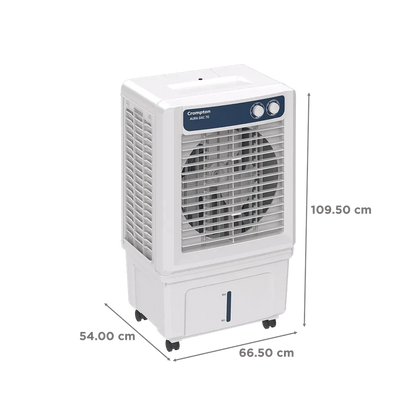Crompton Aura 70 Litres Desert Air Cooler with Everlast Pump (Collasible Louvers, Indian Ink & While)