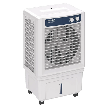 Crompton Aura 70 Litres Desert Air Cooler with Everlast Pump (Collasible Louvers, Indian Ink & While)