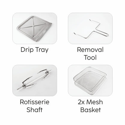 Glen Digital Air Fryer, 12 Litre Capacity, 8 Pre Set Menu, Time and Temperature Control, 2000W - (SA 3040 DSS)