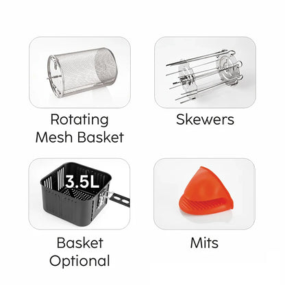 Glen Digital Air Fryer, 12 Litre Capacity, 8 Pre Set Menu, Time and Temperature Control, 2000W - (SA 3040 DSS)