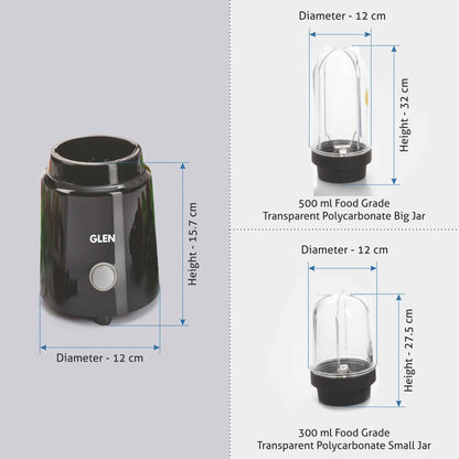 Active-Blender, 350W Grinder Blender, 2 Unbreakable Food Grade Jars with Sipper Cap (SA4048NSIP)